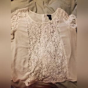 Sheer white Torrid blouse size 1x,plus size,